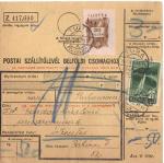 Accompanying address for the parcel. Tura 1947.